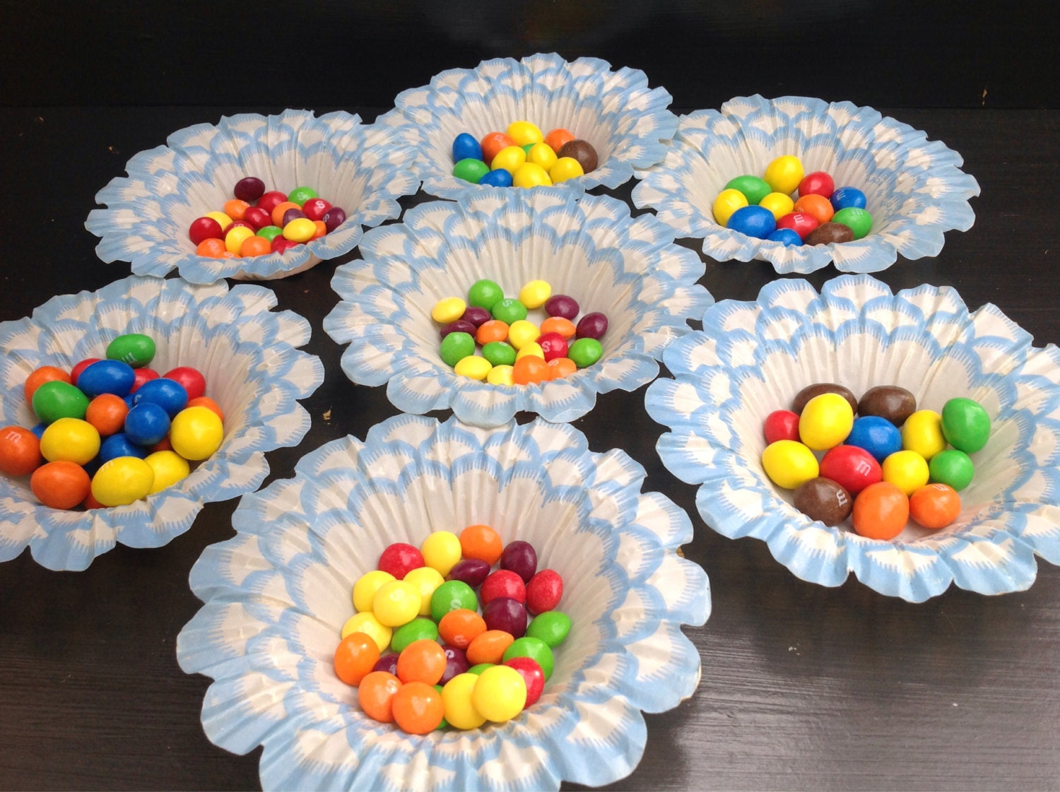 Set of Six Vintage Waxed Paper Candy Cups or Jelly and Ice Cream party