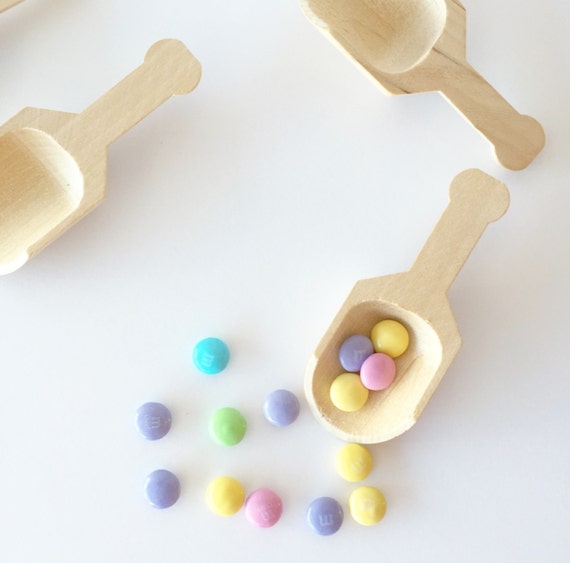 Wooden Candy Scoops Candy Buffet Scoops Natural Petite