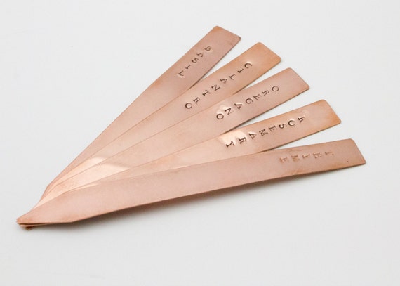 Pure Copper Herb Markers Plant Stakes Garden Stakes