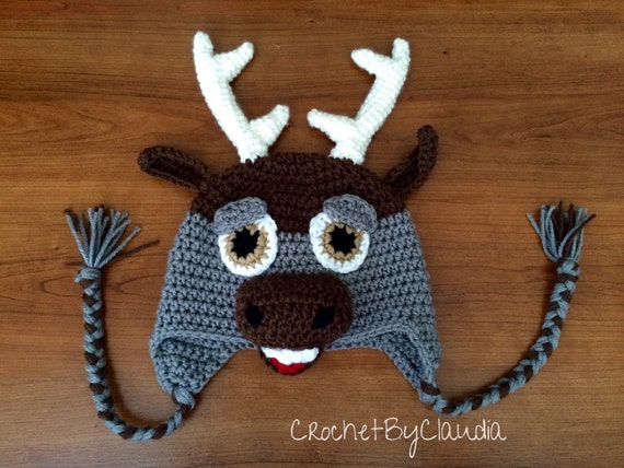 Crochet Sven Beanie/ Frozen /Sven Beanie/ Reindeer Beanie/