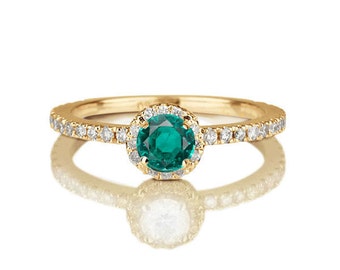 Antique emerald engagement rings for sale