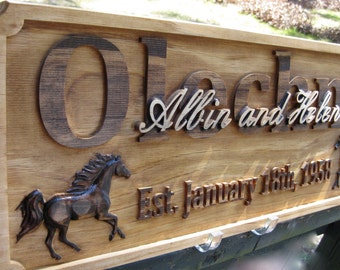Personalized Family Name Signs CARVED Name Sign Wedding Gifts Rustic Farmhouse Decor Sign Family Established Sign Last Name Sign Wooden Sign