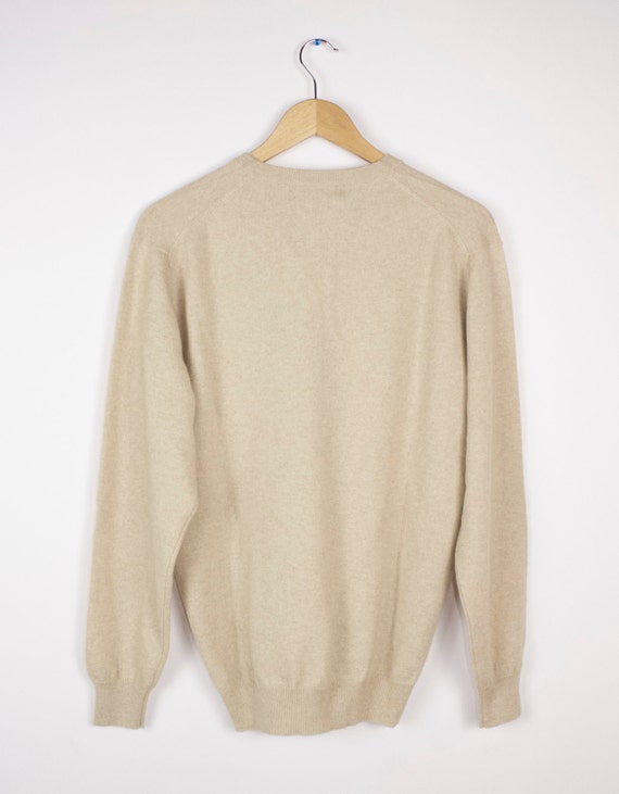 New Gobi Mongolian 100% Cashmere Sweater / Cream White Tan