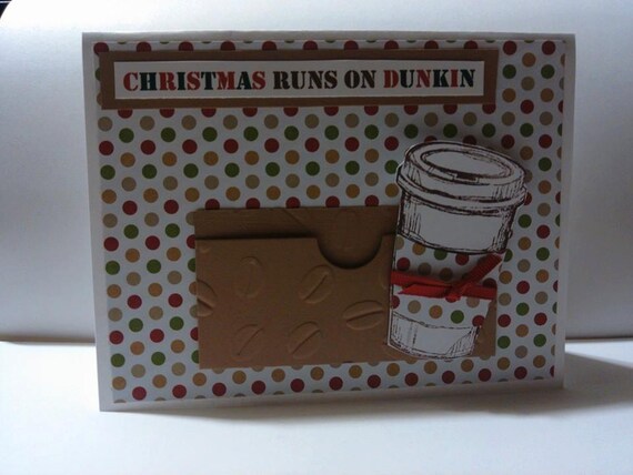 Items Similar To Christmas Dunkin Donuts Card With Gift Card Holder On Etsy