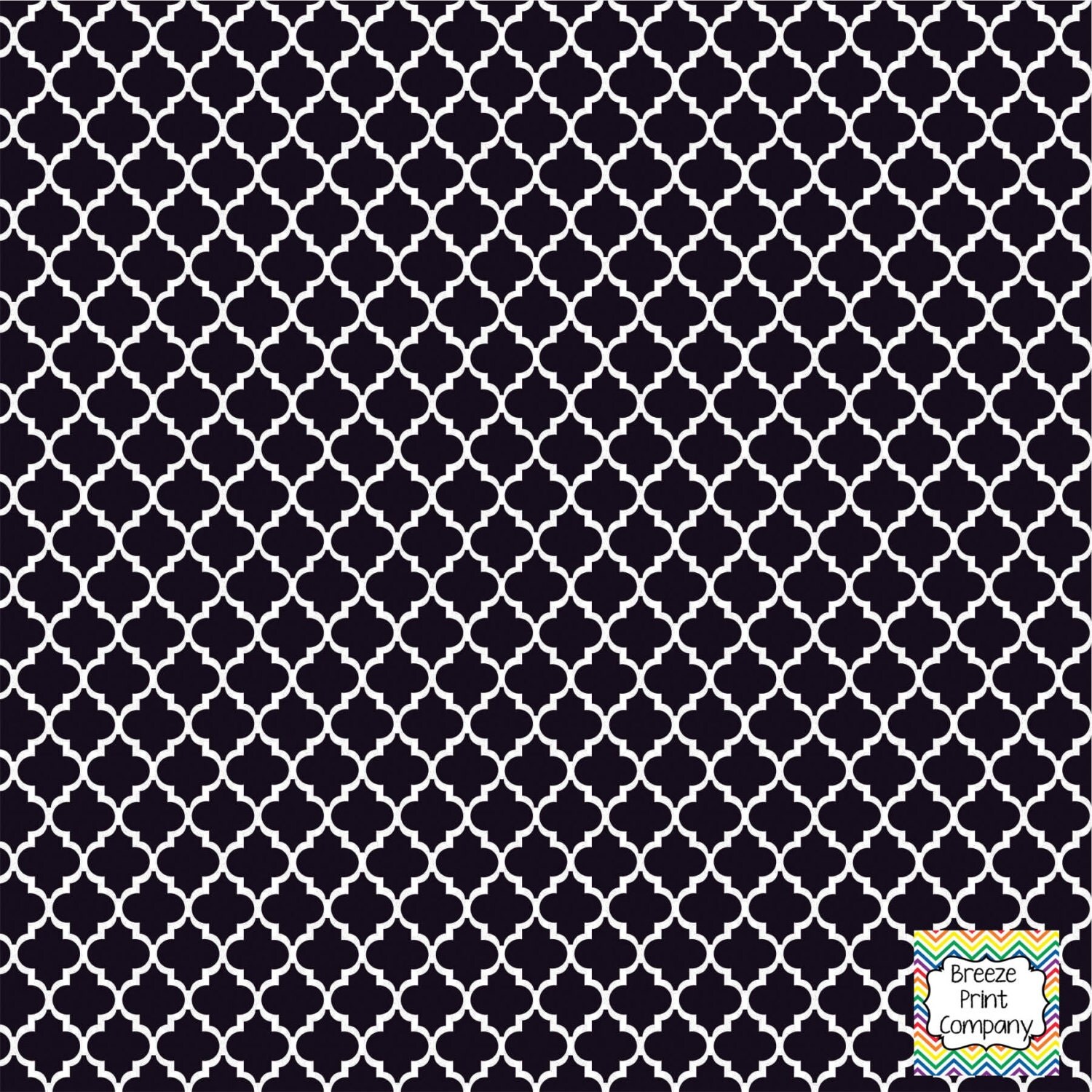 Black and white quatrefoil pattern vinyl by