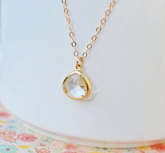 Small Crystal Pendant Necklace