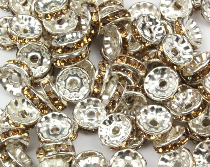 Rondelle Spacer Beads Glass Crystal Rhinestones 6MM 8MM 10MM 10+ Colors