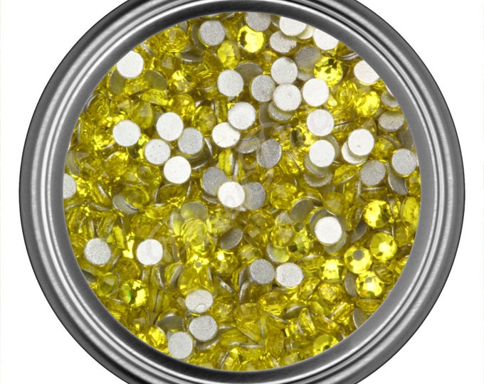 Citrine Yellow Glass Crystal Swarovski Round Rhinestone 2MM 3MM 4MM 5MM