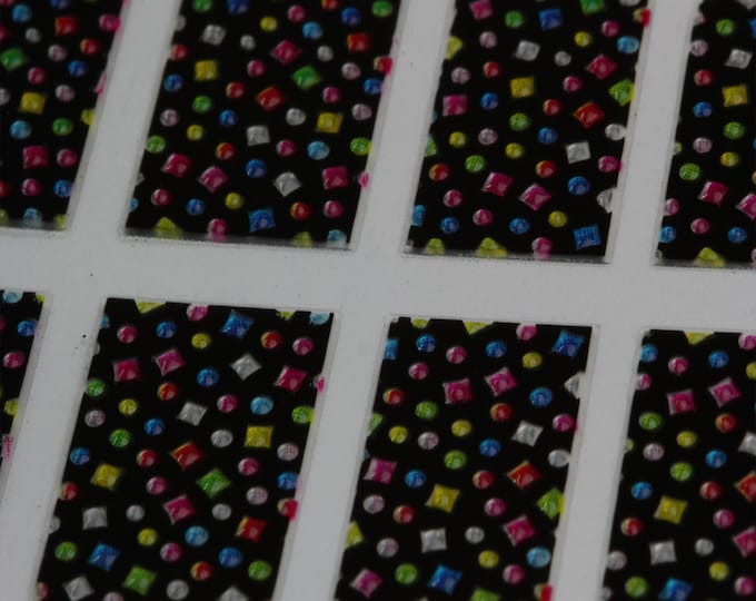 Nail Wrap Set 19 Sticker 18 Straps Pieces Chevron Cheetah Zebra Stripes Bubble Dot