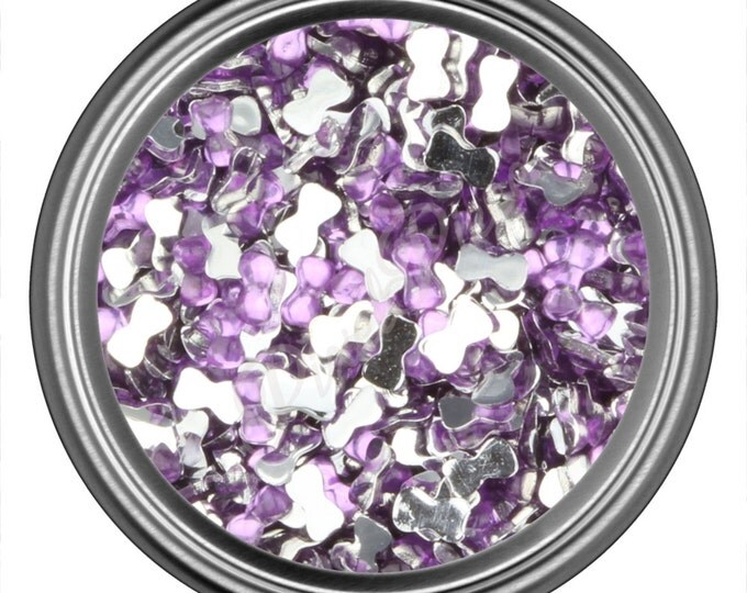 Light Purple Bow Rhinestone Gems Flat Back Face Art Nail Art Scrapbook Phone Decoration 3mm
