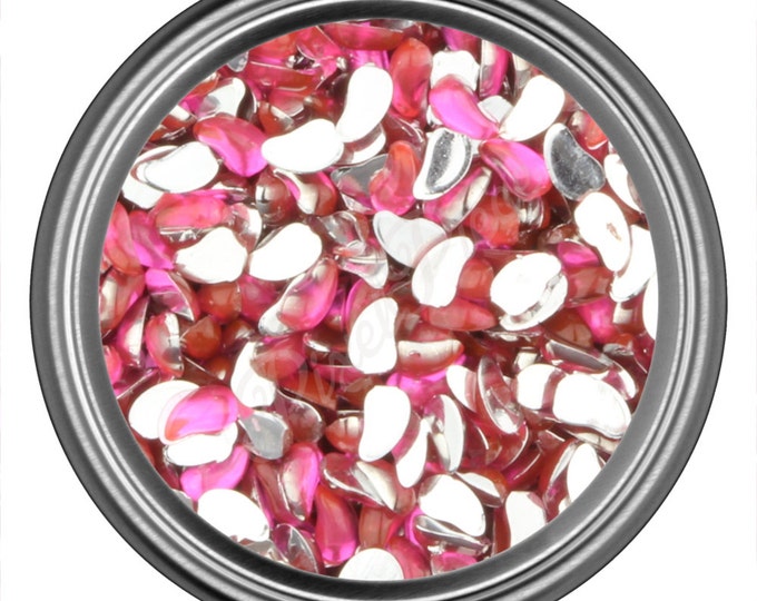 Dark Pink Comma Rhinestone Gems Flat Back Face Art Nail Art Scrapbook Phone Decoration 3mm