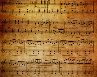 Music Throw Blanket - Sheet music blanket throw - Antique look - aged, brown, decor, cozy gift