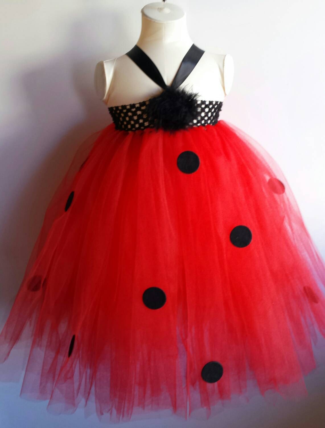 Ladybug tutu dress birthday party dress ladybug by ForYouWithLuv