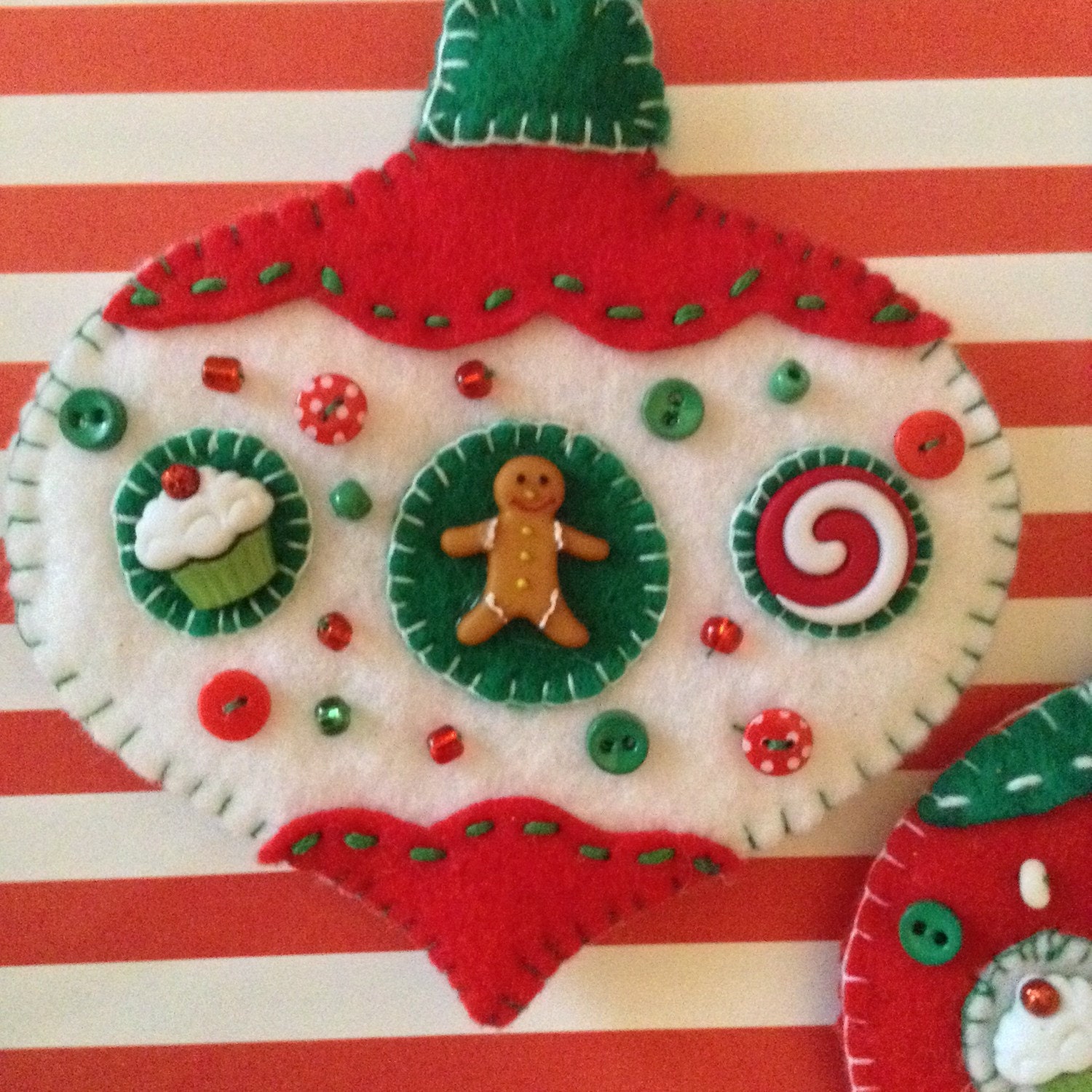 Gingerbread Felt Ornaments Christmas handmade by CraftsbyBeba