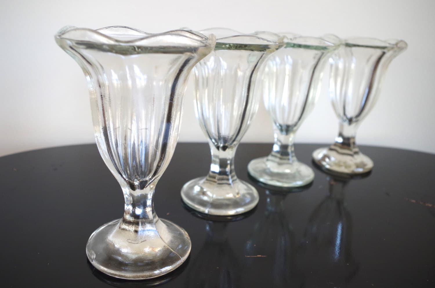 Vintage Tall Glass Ice Cream Sundae Cups Set of 4 by ThriftedLoves