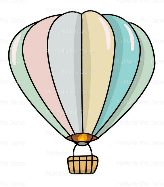Pastel Hot Air Balloon Birthday Edible Cake and Cupcake