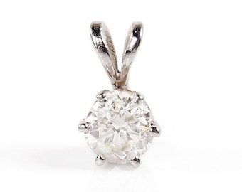 Diamond Pendant 0.30 Carats-White Gold Pendant 14K-Gold Diamond Pendant-Women Jewelry-for her-anniversary gift-valentines gift-graduation