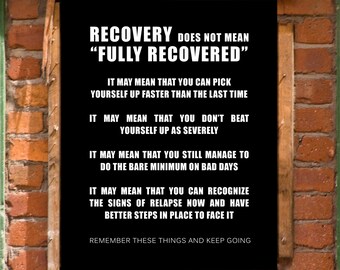 Eating Disorder Depression Mental Health Addiction Recovery Printable Wall Art Decor Print INSTANT DOWNLOAD