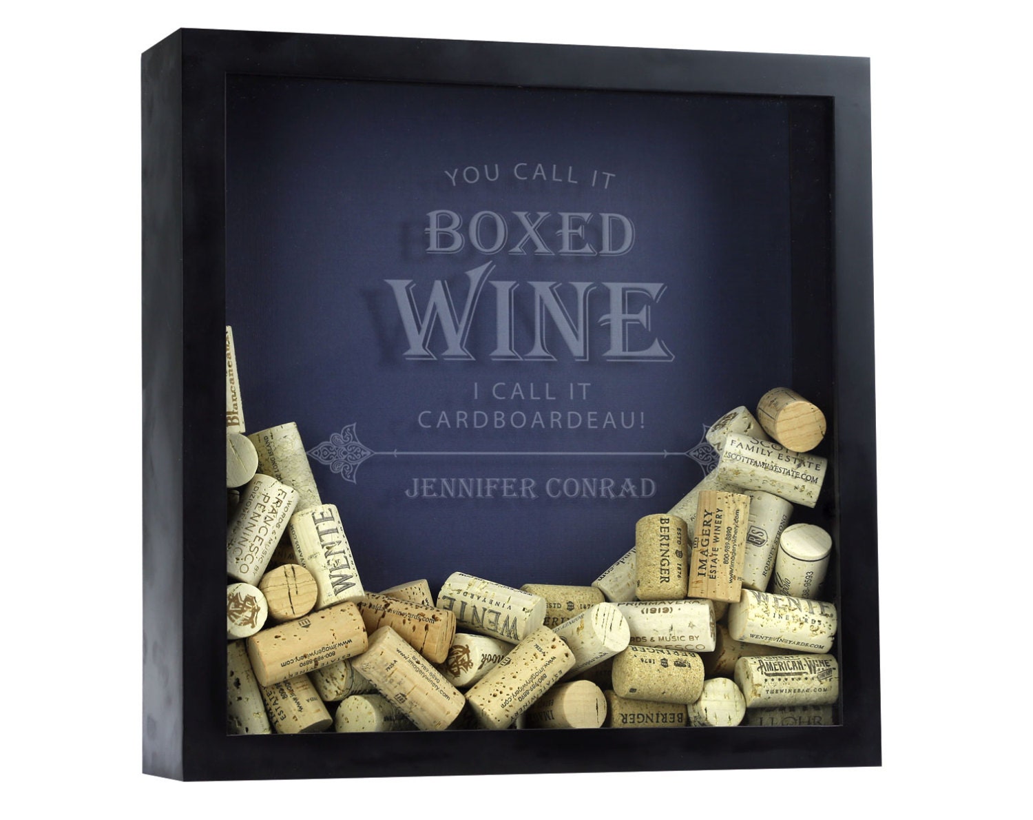 Personalized Wine Cork Shadow Box Wine Cork Box by cheaphumidors