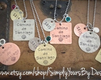 Camino de Santiago Necklace - Buen Camino Jewelry - Camino de Santiago Jewelry - Pilgrimage Necklace - Personalized Hand Stamped Necklace