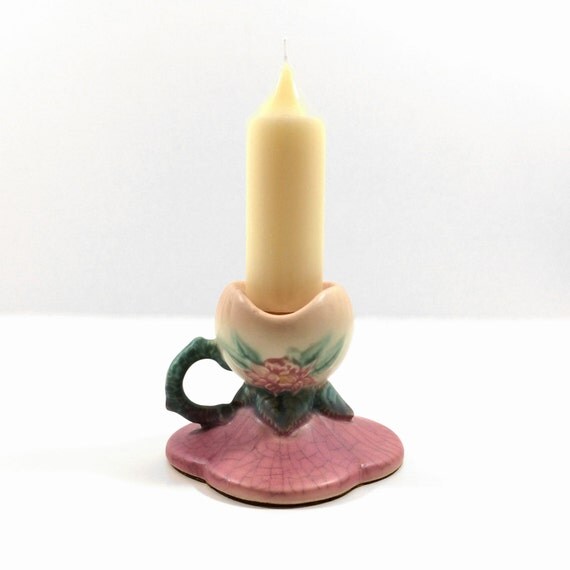 Vintage Hull Pottery Woodland Matte Candle Holder W30 circa