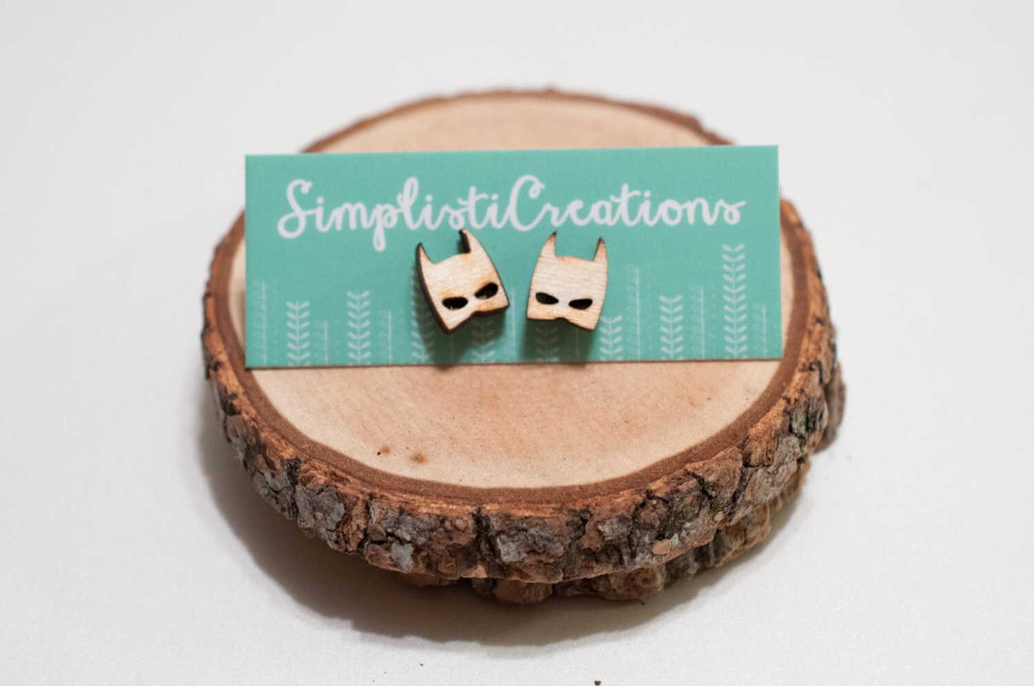 Laser-Cut Batman Wood Earrings from SimplistiCreations Laser-Cut Batman Wood Earrings from SimplistiCreations
