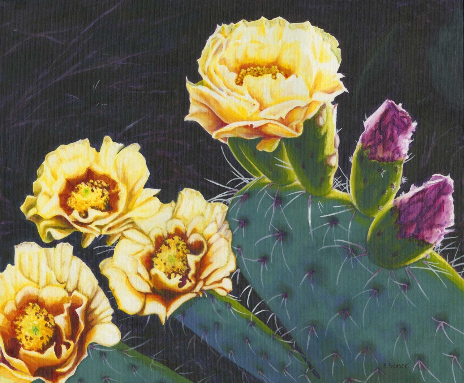 Desert Rose Cactus Flower Limited Edition Giclee Print on