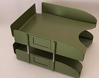 Vintage metal industrial file holder