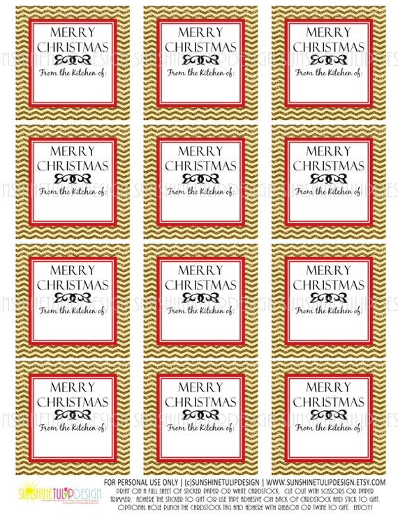 Items similar to Printable Christmas Baked Goods Labels