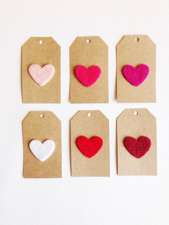 Items similar to Felt Heart Tags on Etsy