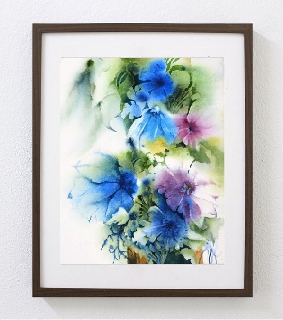 Giclee Print Flower Watercolor Print Original by NancyKnightArt