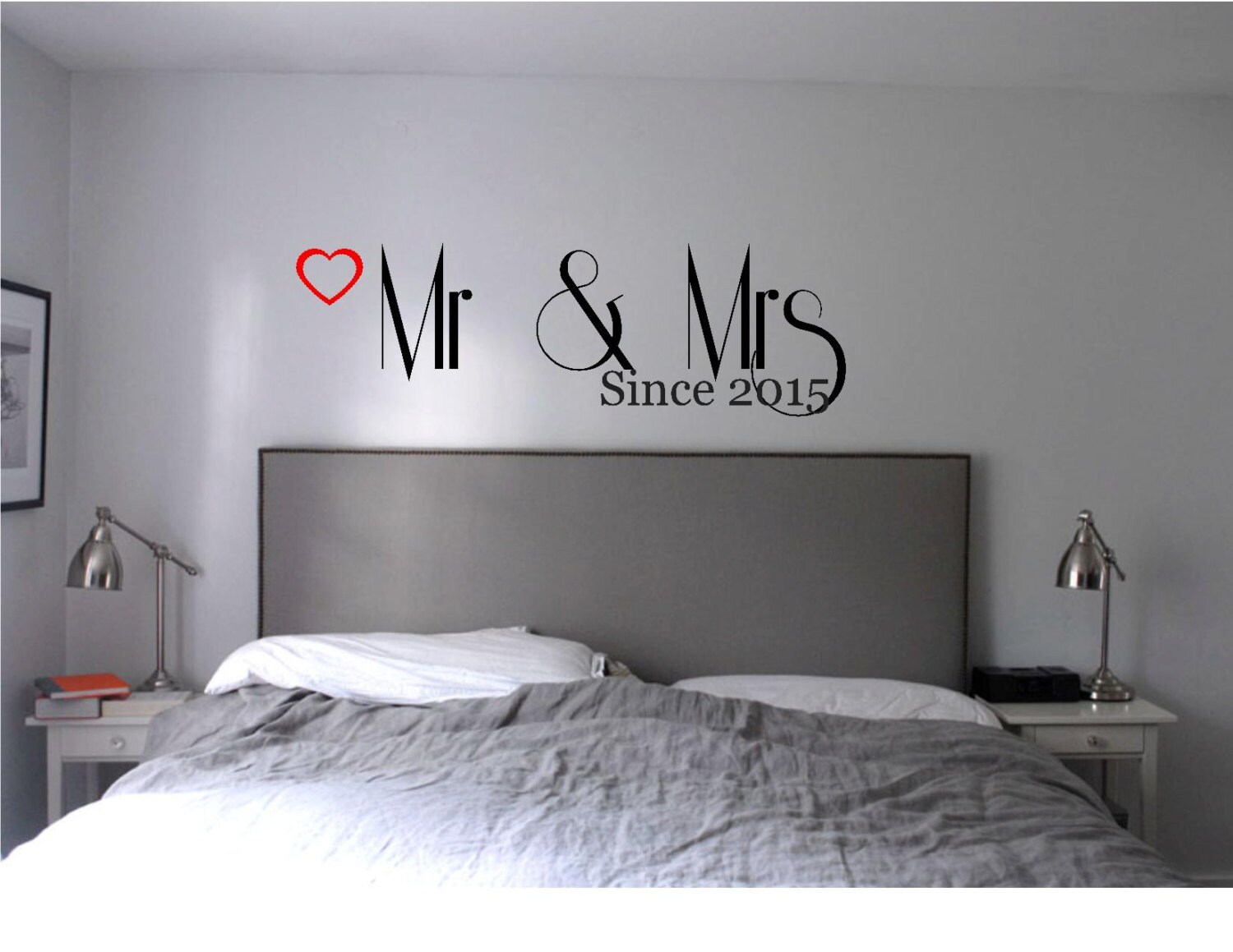 Mr & Mrs Master Bedroom Wall Decal Wall Vinyl