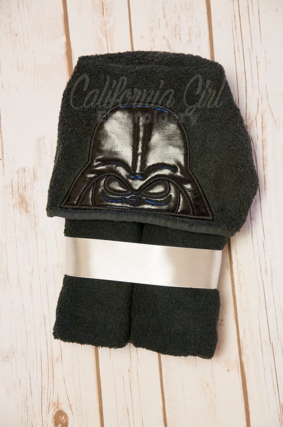 Darth Vader Hooded Towel Star Wars Towel by CaliGirlEmbroidery