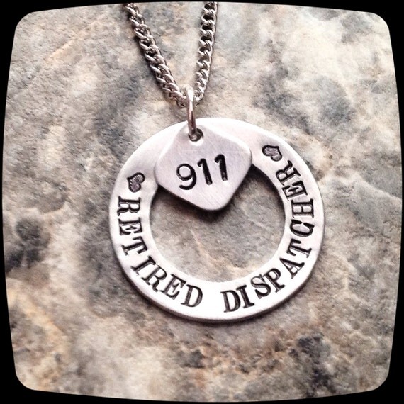 Items similar to Retired 911 Dispatcher Necklace, 911 Operator, 911