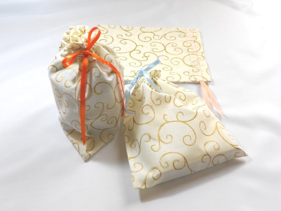 Fabric gift bags, small gift bags, jewellery bag, handmade gift bags ...