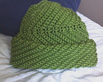 Crochet Pattern pdf: Hope's Hat - stretchy zigzag crochet hat, easy crochet, one-size-fits-all adult warm winter hat pattern, worked in rows