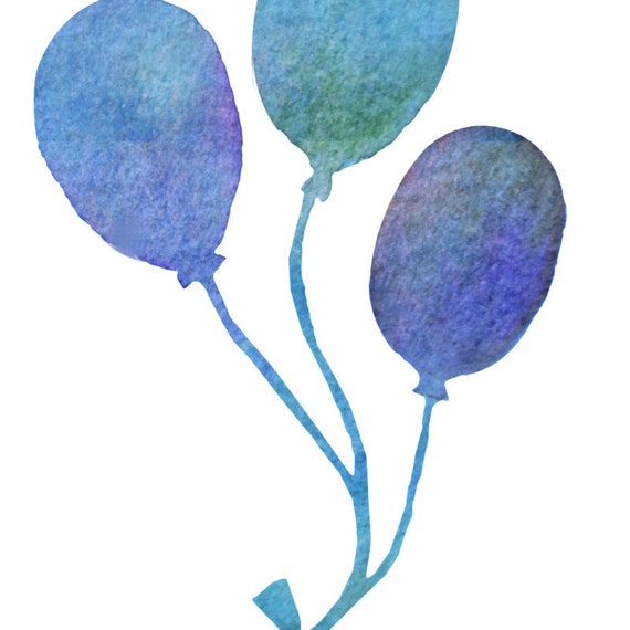 Blue Turquoise Purple Balloons Clip Art Party Image Download