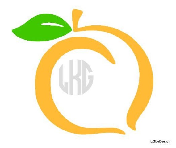 Georgia Peach Decal With Monogram By Lgbydesign On Etsy