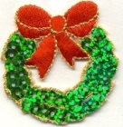 SEQUIN CHRISTMAS WREATH Beautiful Details Iron or Sew On patch by Cedar Creek Patch Shop on Etsy