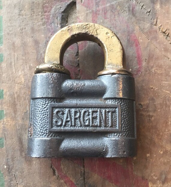 Antique brass and steel Sargent lock