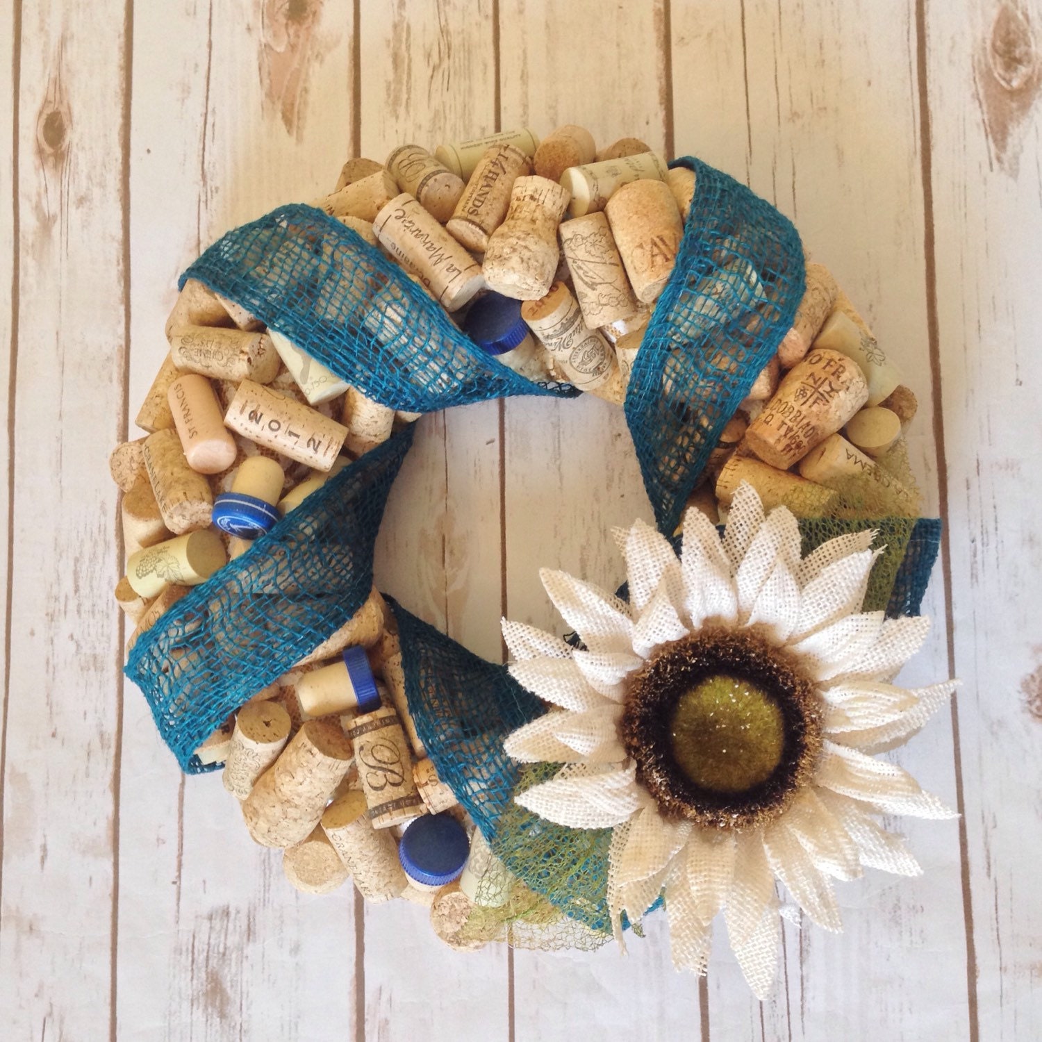 Spring Wine Cork Wreath by TrueVineGifts on Etsy