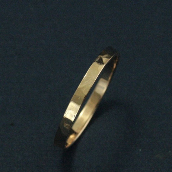 hammered pipe style wedding rings