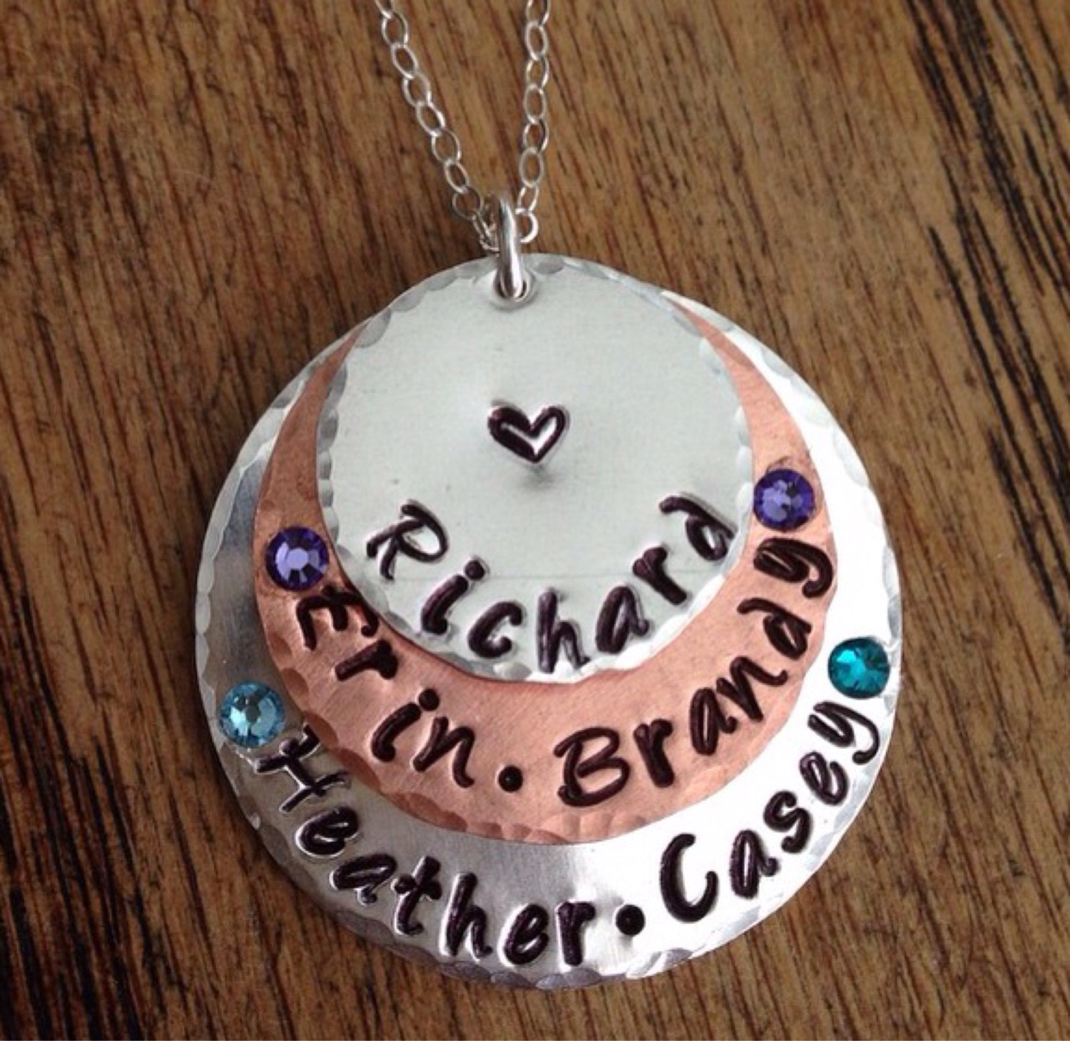 Personalized Layered Family Necklace With by BlansetCreations