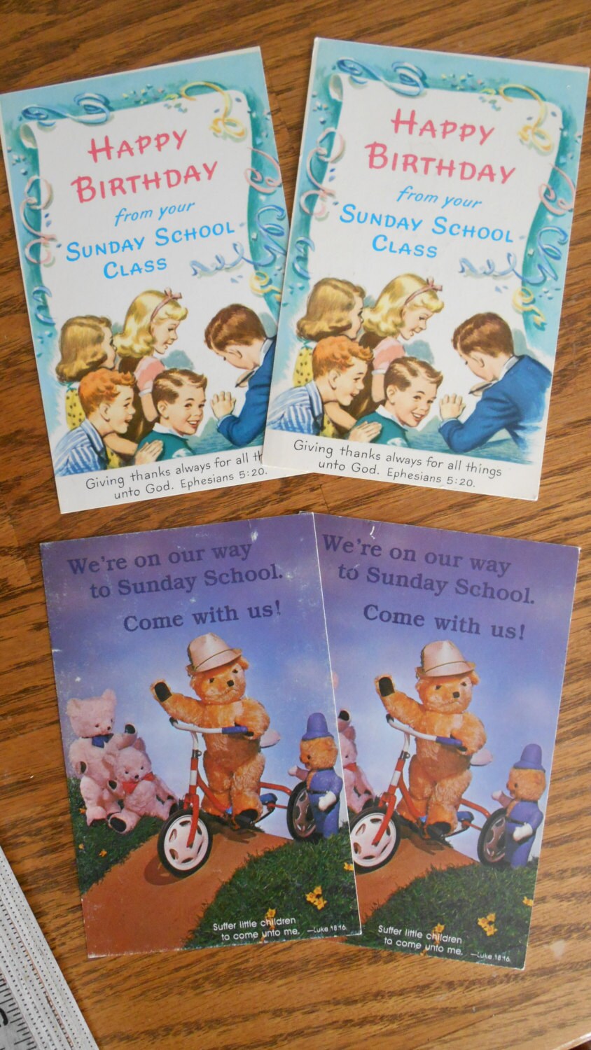 Sunday School Postcards from 1960's, Retro Sunday School Ephermera, Church Fun Retro, Vintage ...
