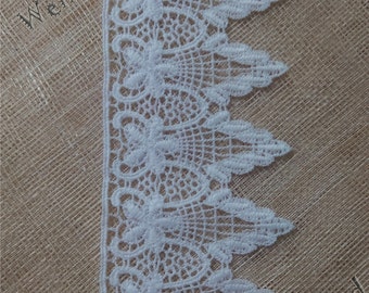 Wedding lace trim white lace trim Venice lace 3" , white lace trim, Venice needle lace DC111505 by the yard