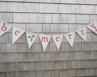 merry christmas burlap banner merry christmas bunting merry banner