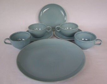 Vintage Russel Wright Iroquois Dinnerware Ice Blue S494