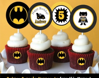Batman Cupcake Toppers by Love this Moment!!