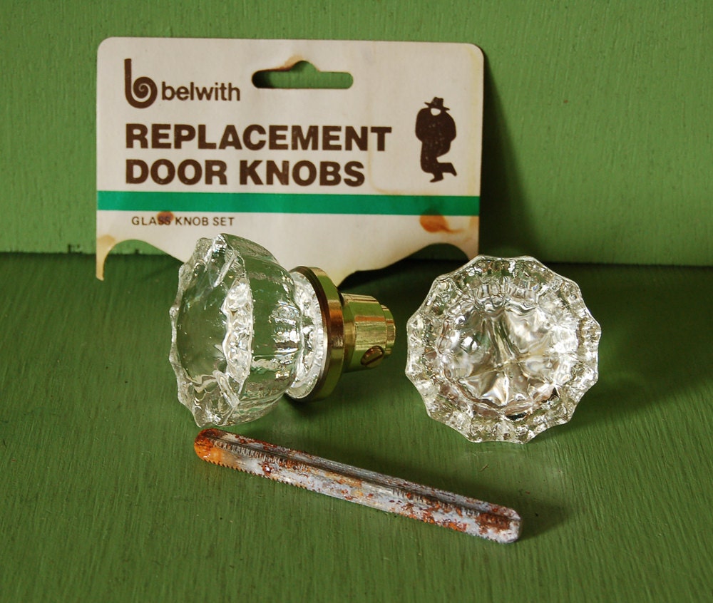 Set of Vintage Glass Door Knobs Vintage Glass Replacement