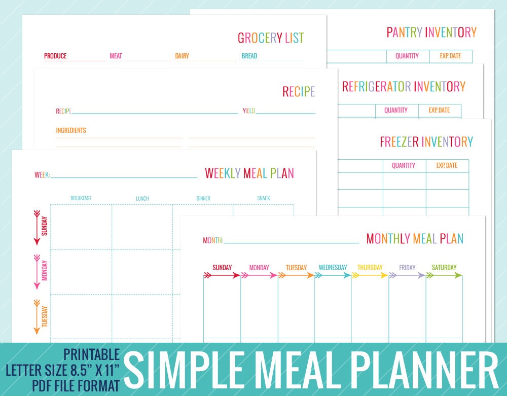 free printable meal planner vertical